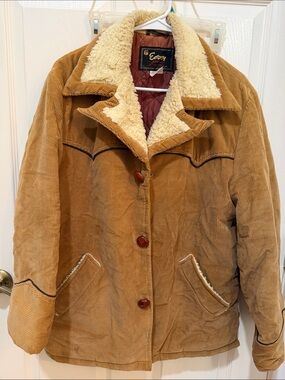Vintage Envoy “The Now Jacket” Tan Corduroy Sherpa Collar Jacket Size M